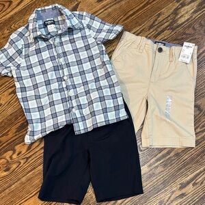 OshKosh B'gosh Blue and White Plaid Button Down Shirt